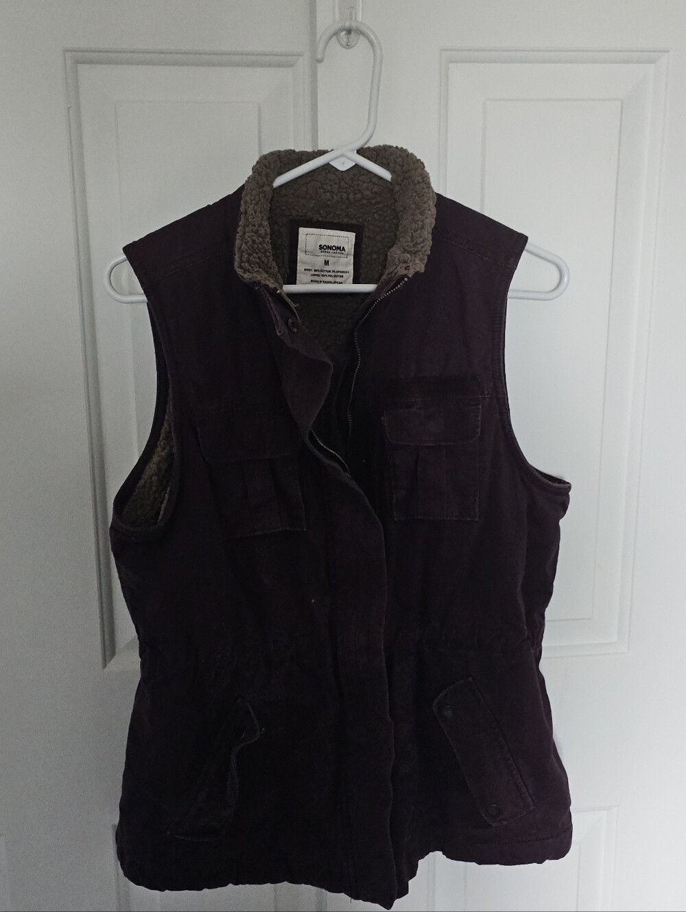 Sonoma Women's Dark Plum/Eggplant Sherpa-Lined Vest